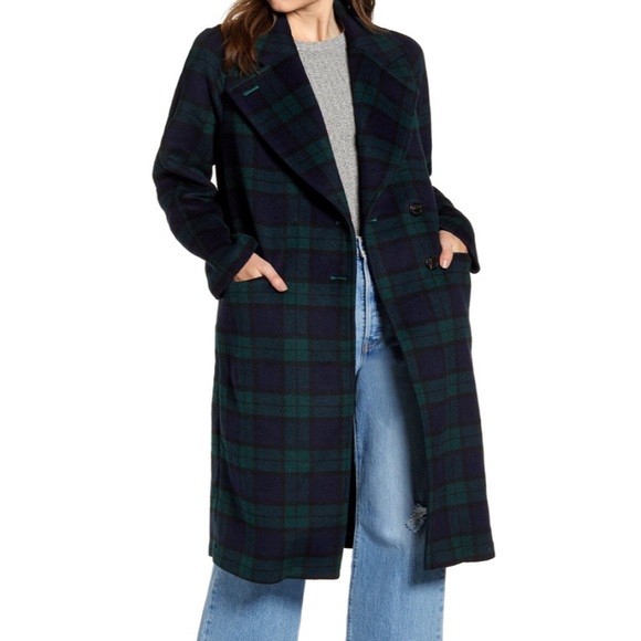 Green plaid Avec Les Filles Double Face Wool Coat